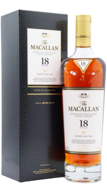 The Macallan - 2019 Release Sherry Oak Highland Single Malt Scotch 18 year old Whisky