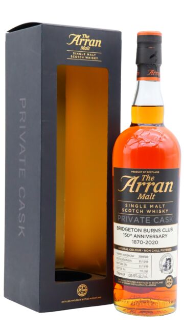 Arran - Bridgeton Burns Club 150th Anniversary Private Cask #839 2009 9 year old Whisky