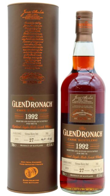 Glendronach - Single Oloroso Sherry Cask #182 1992 27 year old Whisky (UK Exclusive)