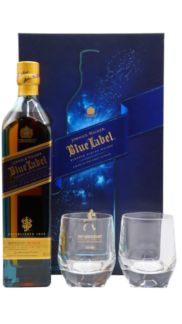 Johnnie Walker - Blue Label 200th Anniversary Blended Scotch Whisky Glass Pack