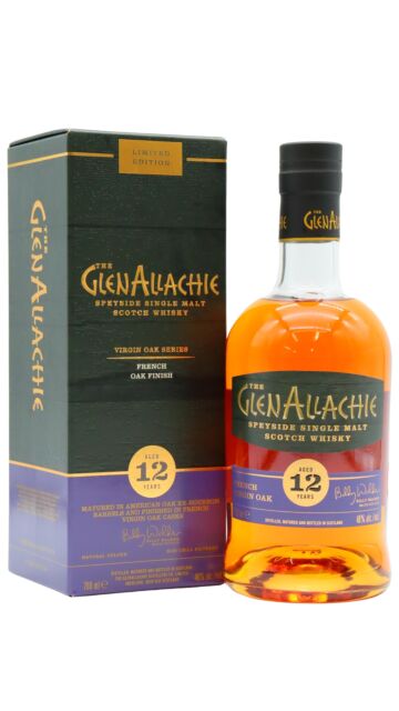 GlenAllachie - Virgin Oak Series - French Oak Wood Finish Single Malt Scotch 12 year old Whisky