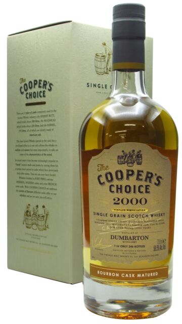 Dumbarton (silent) - Cooper's Choice - Single Bourbon Cask #211094 2000 20 year old Whisky