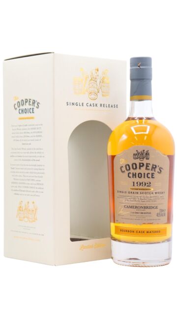 Cameronbridge - Cooper's Choice - Single Bourbon Cask #115061 1992 28 year old Whisky