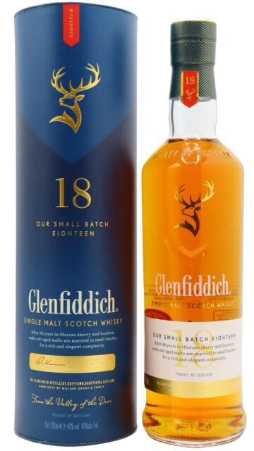 Glenfiddich - Speyside Single Malt Scotch 18 year old Whisky (Old Bottling)
