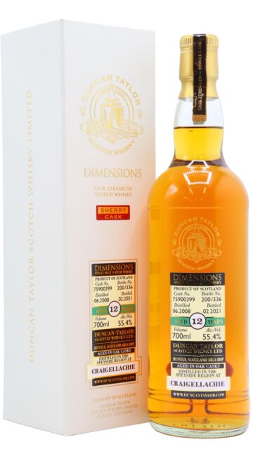 Craigellachie - Duncan Taylor Dimensions Single Cask #75900399 2008 12 year old Whisky