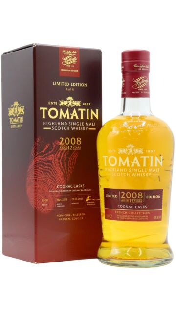 Tomatin - French Collection - Cognac Cask Highland Single Malt Scotch 2008 12 year old Whisky