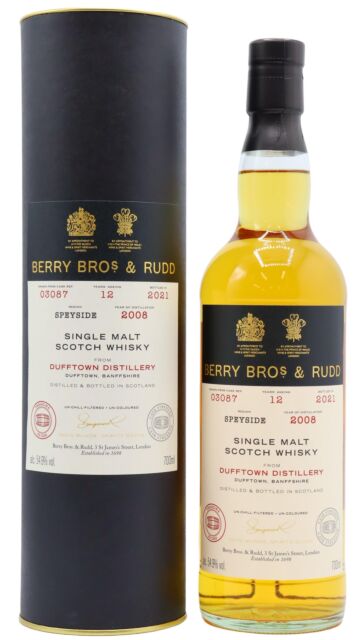 Dufftown - Berry Bros & Rudd - Single Cask #03087 2008 12 year old Whisky