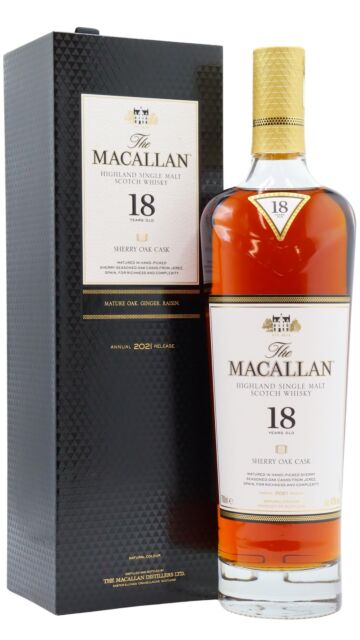 The Macallan - 2021 Release Sherry Oak Highland Single Malt Scotch 18 year old Whisky