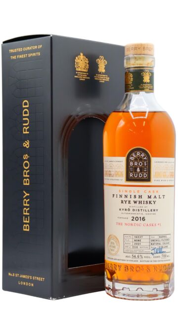 Kyro - Berry Bros & Rudd Nordic Casks - Finnish Malted Rye Single Cask #16037 2016 5 year old Whisky