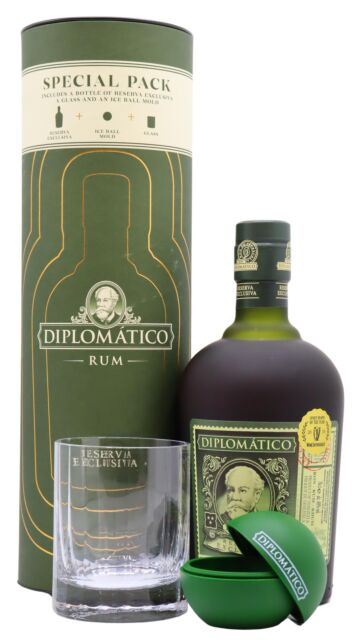 Diplomatico - Reserva Exclusiva Rum Glass & Ice Mould Gift Pack