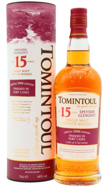 Tomintoul - Portwood Finish Speyside Single Malt Scotch 2006 15 year old Whisky