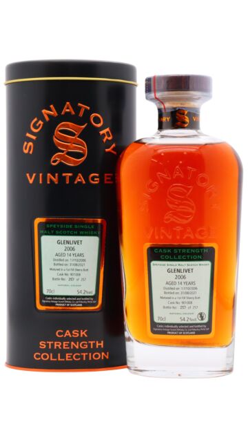 Glenlivet - Signatory Vintage Cask Strength Collection Single Cask #901008 2006 14 year old Whisky