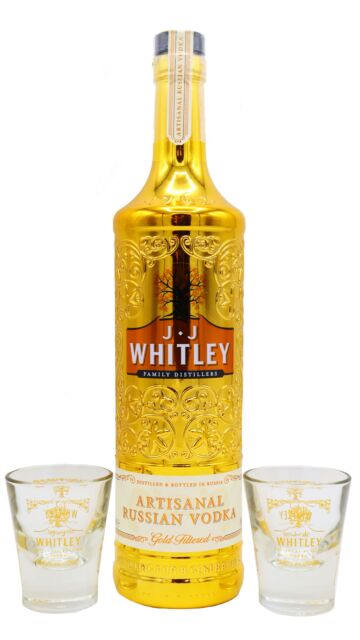 J.J Whitley - Gold Artisanal Vodka (Includes Shot Glasses)