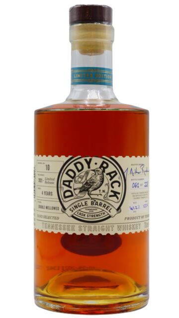 Daddy Rack - Single Barrel #10 Cask Strength Tennessee 4 year old Whiskey