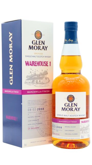 Glen Moray - Warehouse 1 Manzanilla Finish Cask Strength Speyside Single Malt Scotch 2008 13 year old Whisky (UK Exclusive)
