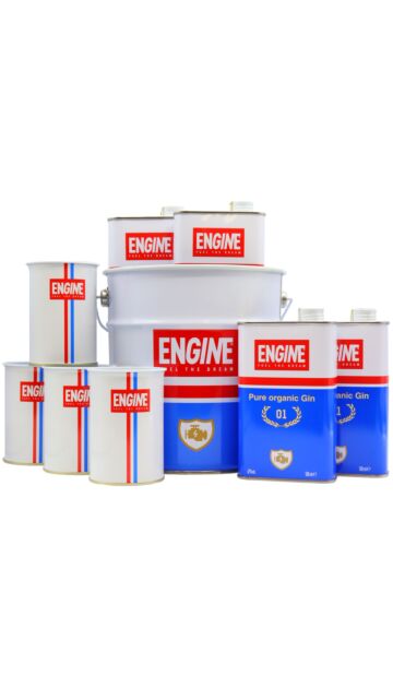 Engine - Pure Organic Gin (4 x 50cl) (Includes Ice Bucket & Metal Cups)