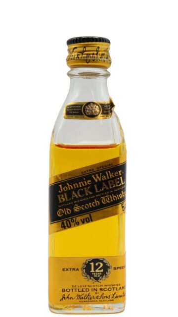 Johnnie Walker - Black Label Blended Scotch 12 year old Whisky Miniature (Old Bottling)