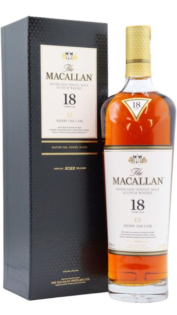 The Macallan - 2022 Release Sherry Oak Highland Single Malt Scotch 18 year old Whisky