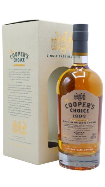 Girvan - Cooper's Choice - Single Bourbon Cask #110054 1993 28 year old Whisky