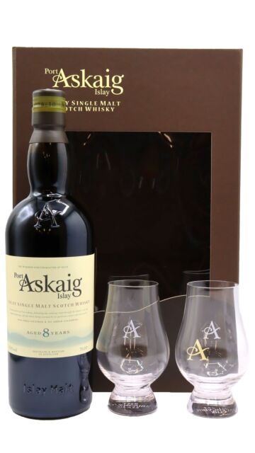 Port Askaig - Islay Single Malt Scotch 8 year old Whisky Glass Pack