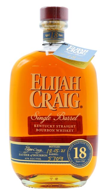Elijah Craig - Single Barrel Kentucky Straight Bourbon 18 year old Whiskey