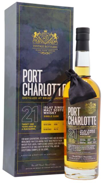Port Charlotte - Vintage Bottlers - Rum Barrel Matured 2001 21 year old Whisky