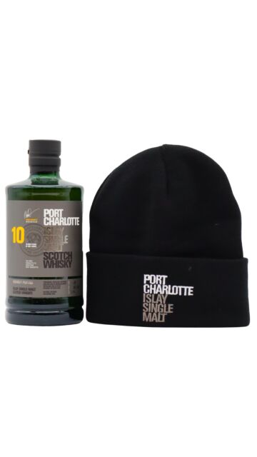 Port Charlotte - Heavily Peated Islay Single Malt Scotch 10 year old Whisky (Includes Hat)