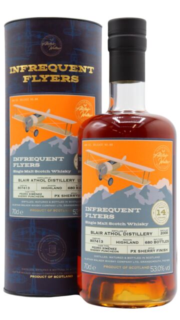 Blair Athol - Infrequent Flyers Single Pedro Ximenez Cask #807413 2008 14 year old Whisky