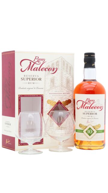 Malecon - Reserva Superior 10 year old Rum Glass Pack