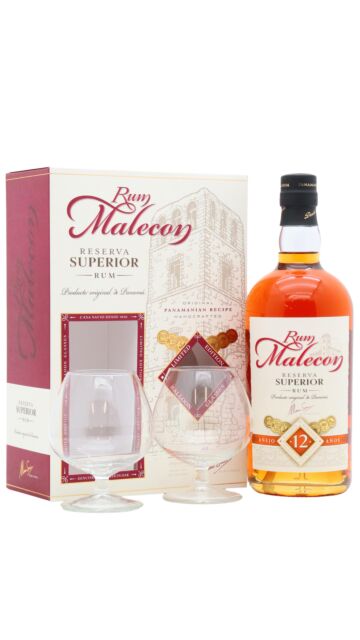 Malecon - Reserva Superior 12 year old Rum Glass Pack