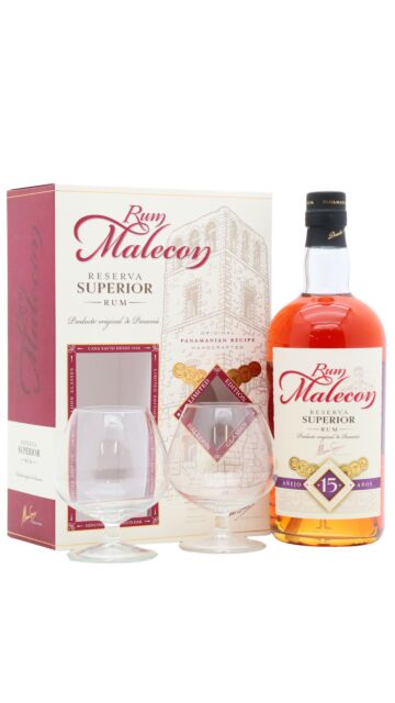 Malecon - Reserva Superior 15 year old Rum Glass Pack