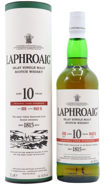 Laphroaig - Cask Strength Batch 008 Islay Single Malt Scotch 10 year old Whisky