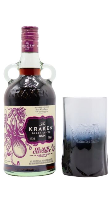Kraken - Black Cherry & Madagascan Vanilla Black Spiced Rum (Includes Branded Glass)