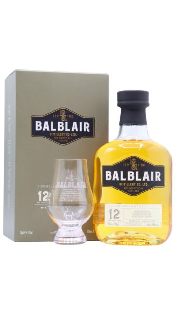 Balblair - Highland Single Malt Scotch 12 year old Whisky (Includes Glencairn Glass)