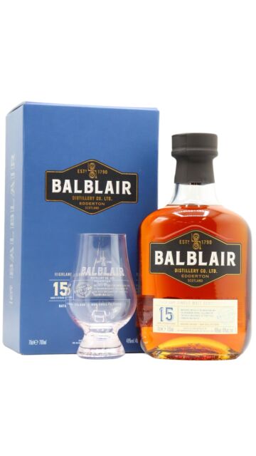 Balblair - Highland Single Malt Scotch 15 year old Whisky (Includes Glencairn Glass)