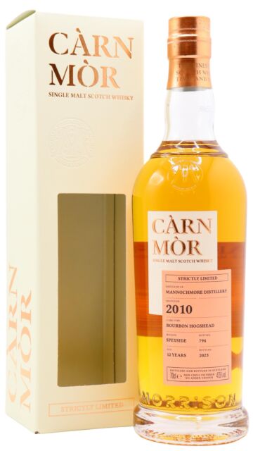 Mannochmore - Carn Mor Strictly Limited Bourbon Cask Finish Single Malt Scotch 2010 12 year old Whisky