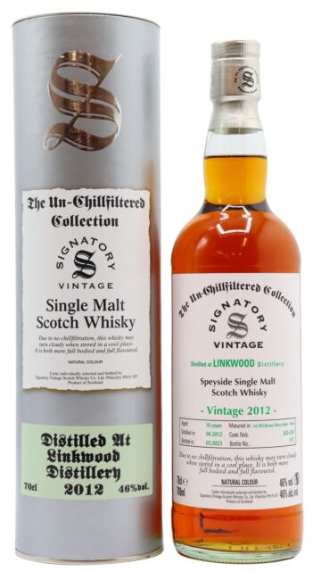Linkwood - Signatory Vintage Single Malt Scotch 2012 10 year old Whisky