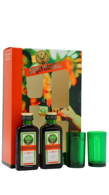 Jagermeister - Herbal Liqueur Miniatures & Shot Glasses Gift Pack