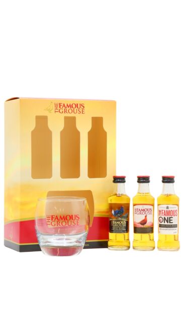 Famous Grouse - Blended Scotch Whisky Miniatures & Glass Gift Pack