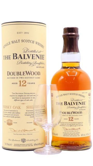 Balvenie - DoubleWood Single Malt Scotch 12 year old Whisky (Includes Tasting Glass)