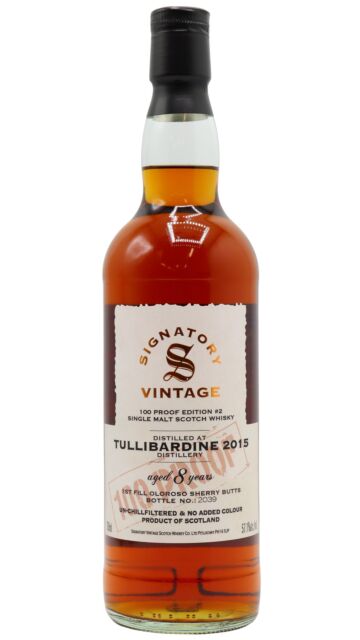 Tullibardine - Signatory Vintage 100 Proof Batch #2 Single Malt Scotch 2015 8 year old Whisky