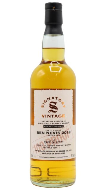 Ben Nevis - Signatory Vintage 100 Proof Batch #1 Single Malt Scotch 2019 4 year old Whisky