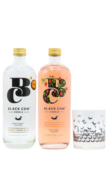 Black Cow - Pure Milk & English Strawberries Vodka (Includes Branded Glass)