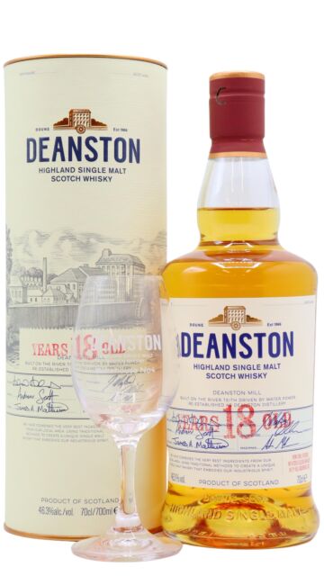 Deanston - Highland Single Malt Scotch 18 year old Whisky (Includes Tasting Glass)