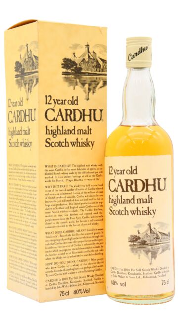 Cardhu - Highland Single Malt Scotch 12 year old Whisky (1980's Bottling)