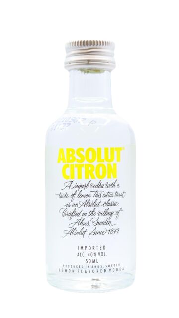 Absolut - Citron - Lemon Flavoured Vodka Miniature