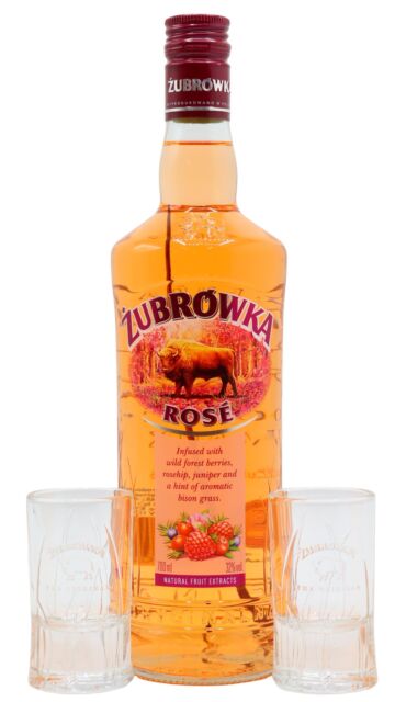 Zubrowka  - Rose Vodka (Includes Shot Glasses)