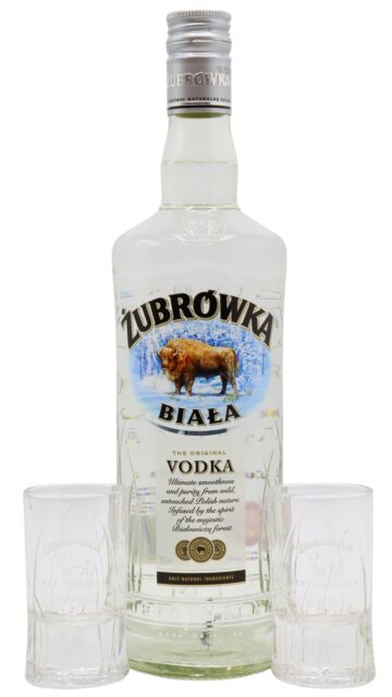 Zubrowka  - Biala Vodka (Includes Skull Shot Glasses)