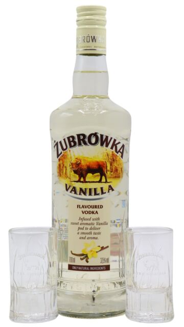 Zubrowka  - Biala Vanilla Vodka (Includes Shot Glasses)