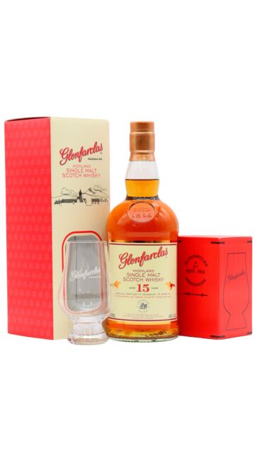 Glenfarclas - Highland Single Malt Scotch 15 year old Whisky (Includes Glencairn Glass)